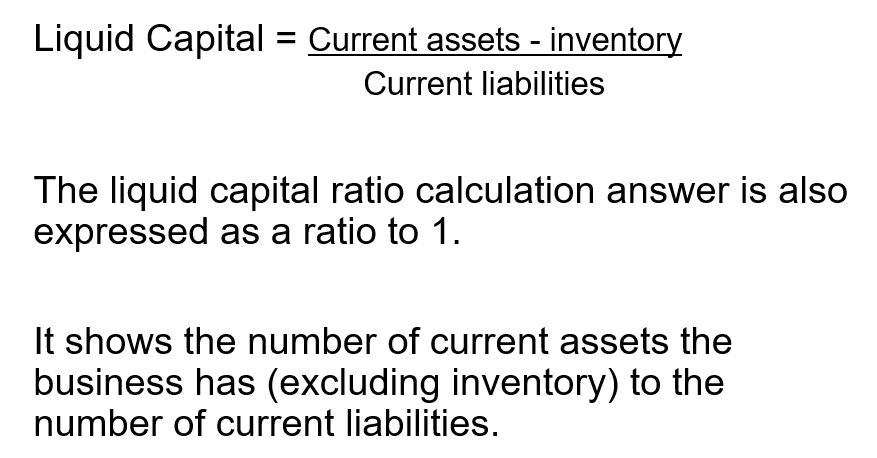 Liquid capital ratio